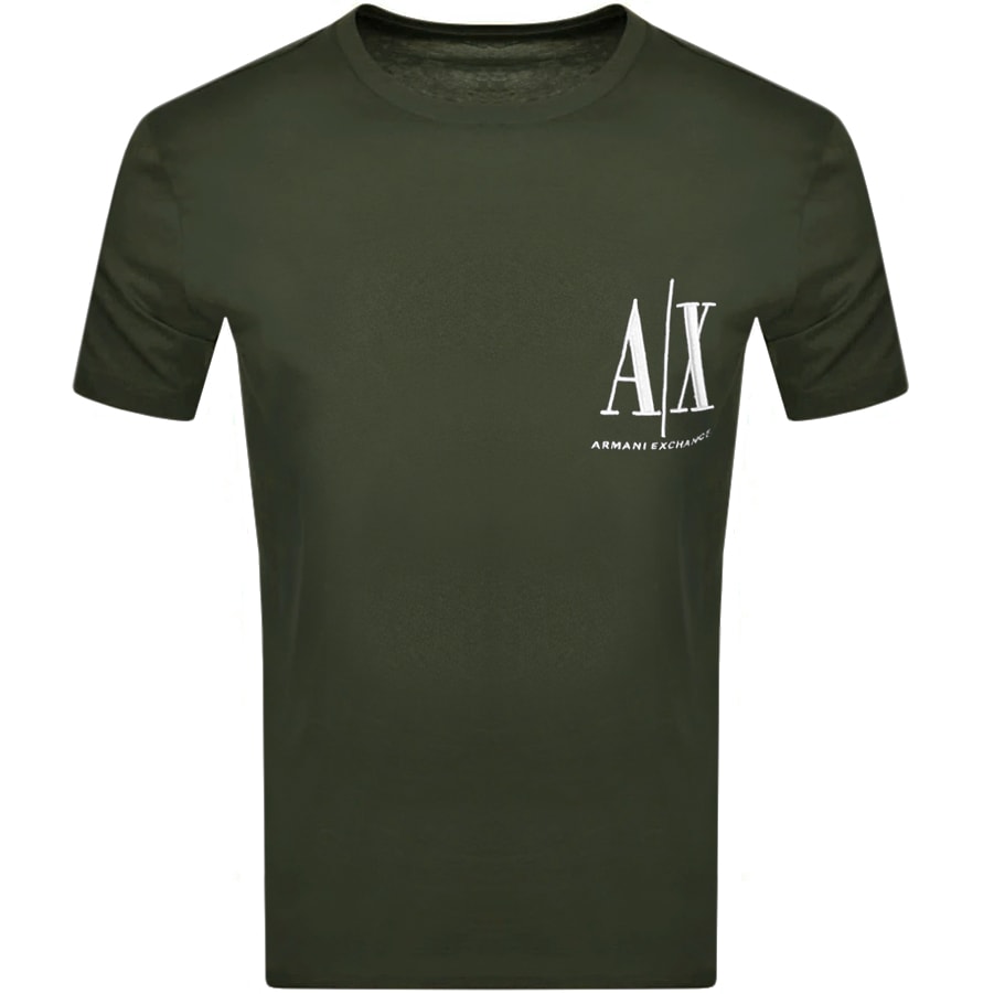 Alternative Image for ProductArmani Exchange Crew Neck Logo T Shirt Green1